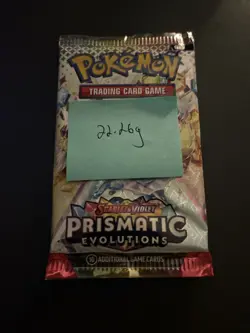 22.26g HEAVY Prismatic Evolutions Pokemon Sealed Booster Pack New - Image 4