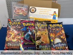 Pokemon Variety Bundle (4 Booster Packs + BSP), Charizard, Shining Fates, Lot 10 - Image 1