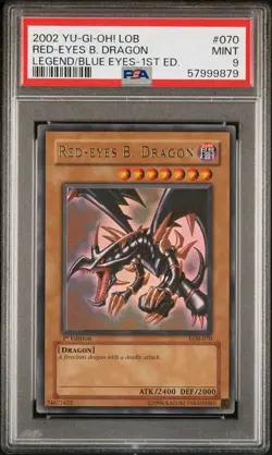YU-GI-OH! yugioh Red-Eyes B. Dragon LOB-070 Ultra Rare 1st Edition PSA9 - Image 3