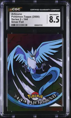 CGC 8.5 Articuno Topps 2000 Series 3 144 Silver Foil Pokemon Card - Image 1