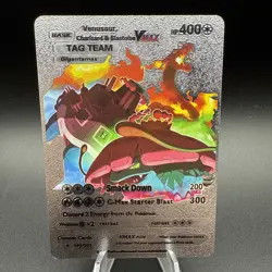 Venusaur, Charizard Blastoise VMAX 400HP Silver Foil Fan Art Card 143/203 NM/M - Image 1