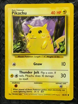 Pikachu 58/102 Base Set Series Base Set COMMON 1999 Pokemon Card TCG WOTC NM - Image 1