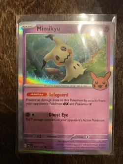 Mimikyu 097/193 PAL Sheen Holographic Trick or Trade Stamp Pokemon Trading Card - Image 1
