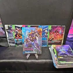 Gundam Card Game TCG Psycho Gundam Dual Impact GD02-001 LR Mint Plus 7 Rares - Image 1