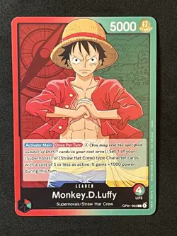 ONE PIECE Card Game Romance Dawn OP01-003 Monkey D Luffy Leader Pre Errata - Image 1