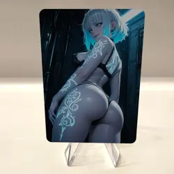 Custom Waifu Card- CYBER- 2.5x3.5 | 1/1 Anime Fan Art - Image 1