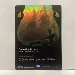 MTG Stomping Ground Magic: The Gathering EOE Borderless Foil Rare #0283 - Image 1
