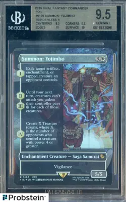2025 MTG Final Fantasy Commander #0196 Summon Yojimbo Borderless Foil BGS 9.5 - Image 1