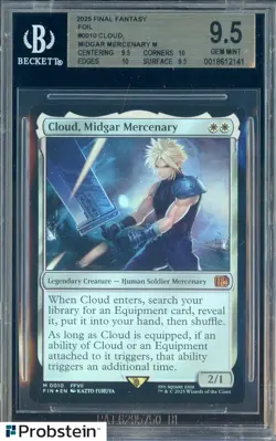 2025 MTG Final Fantasy #0010 Cloud Midgar Mercenary Foil BGS 9.5 GEM MINT - Image 1