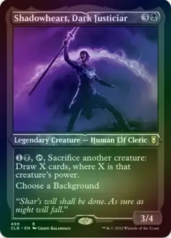 1 x Shadowheart, Dark Justiciar - Foil Etched - CLB - LP - MTG - Image 1
