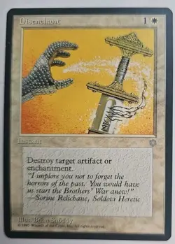 MTG Magic The Gathering Card Disenchant Instant White Ice Age 1995 - Image 1