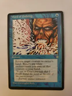 MTG Magic The Gathering Card Word of Undoing Instant Blue Ice Age 1995 - Image 1