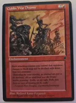 MTG Magic The Gathering Card Goblin War DrumsEnchantment Red Fallen Empires - Image 1