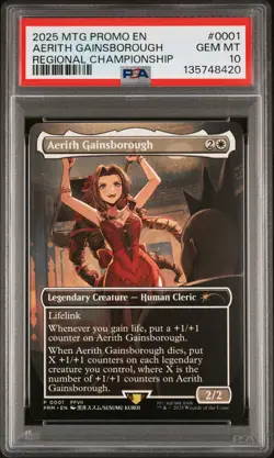 2025 MAGIC THE GATHERING PROMOS REGIONAL CHAMPIONSHIP AERITH GAINSBOROUGH PSA 10 - Image 1