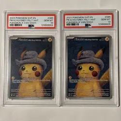 2 PSA 10 Van Gogh Pikachu with Grey Felt Hat SVP EN 085 Black Star Pokemon Card - Image 1
