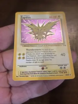 Pokemon TCG: 1999 Fossil Unlimited Zapdos 15/62 Holo Rare - Image 5
