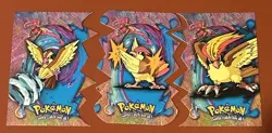 Vtg Pokemon Topps Evolution Die Cut Puzzle Card Set Pidgey Pidgeotto Pidgeot - Image 1