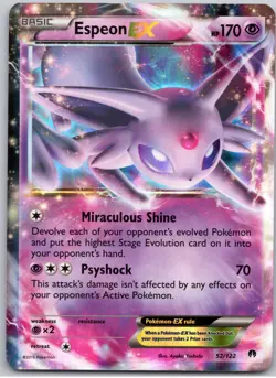 POKEMON TCG ESPEON EX 52/122 BKP HOLO RARE EX BREAKPOINT POKEMON MP - Image 1