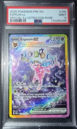 PSA 9 Pokemon TCG Espeon EX Prismatic Evolutions Holo Card 155/131 - Image 1