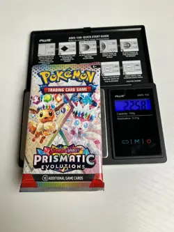 22.58g Prismatic Evolutions Pokemon Booster Pack New Sealed - Image 1