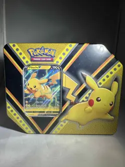 Pokemon Pikachu V Powers Tin NEW Tin 5 Booster Packs Cards TCG FACTORY SEALED - Image 1