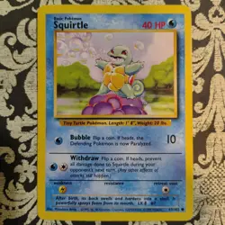 Squirtle 63/102 - Common 1999 English Base Set Pokemon Card Vintage - Image 1