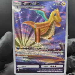 Pokemon Dragonite Pocket TCG Custom Made Fan Art Holo With Texture - Image 1