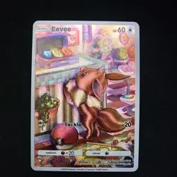 Pokemon Eevee Pocket TCG Custom Made Fan Art Holo With Texture - Image 1