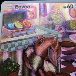 Pokemon Eevee Pocket TCG Custom Made Fan Art Holo With Texture - Image 2