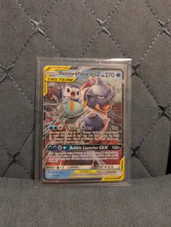 Pokemon Blastoise & Piplup GX Full Art Holo Sm-Cosmic Eclipse 38/236 270 HP Card - Image 1