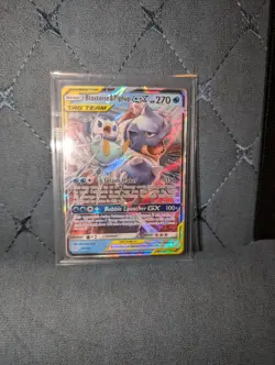 Pokemon Blastoise & Piplup GX Full Art Holo Sm-Cosmic Eclipse 38/236 270 HP Card - Image 3