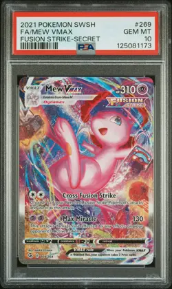 2021 POKEMON SWORD & SHIELD FUSION STRIKE SECRET #269 FULL ART/MEW VMAX PSA 10 - Image 1