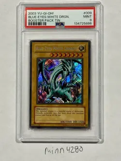 Yu-Gi-Oh! PSA 9 Blue-Eyes White Dragon BPT-009 Secret Rare New Cert - Image 1