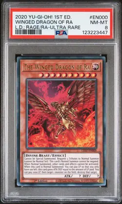 2020 YU-GI-OH! LEGEND DUELISTS: RAGE OF RA #EN000 THE WINGED DRAGON OF RA PSA 8 - Image 1
