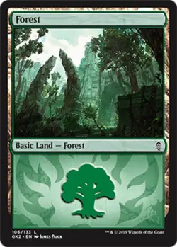 4 x Forest (106) - Ravnica Allegiance Guild Kits - Light Play - MTG - Image 1