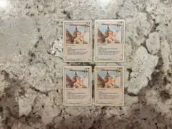 Mtg Serra Angel Revised x4 - Magic the Gathering Revised Serra Angel Heavy Play - Image 1