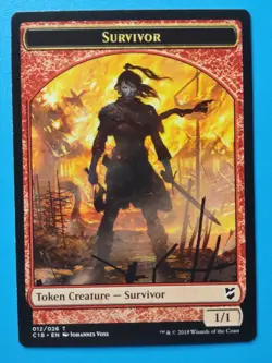 MTG 1x Survivor Myr Token (double sided) NM Commander 2018 Magic - Image 1