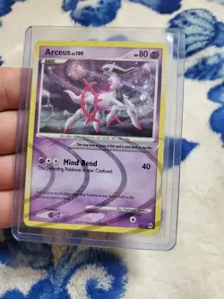 Pokemon TCG Arceus AR7 Platinum: Arceus Holofoil Rare Heavy Played - Image 1