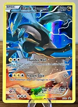 Pokemon Black Kyurem XY80 Full Art Black Star Promo Holo TCG Card 2015 LP - Image 1