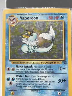 Pokemon TCG Vaporeon Holo Rare Card 12/64 Jungle Set - Image 2