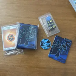 Pokemon Phantasmal Flames ETB Mega Charizard Card Sleeves (x4) SEALED + Extras - Image 2