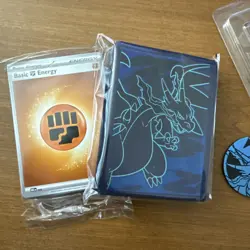 Pokemon Phantasmal Flames ETB Mega Charizard Card Sleeves (x4) SEALED + Extras - Image 3