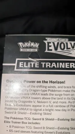Discounted Pokemon Evolving Skies ETB Sealed (holes in seal - see pics) - Image 3
