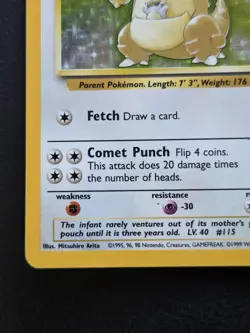Pokemon TCG Kangaskhan Jungle 5/64 Holo Unlimited Holo Rare - Image 5