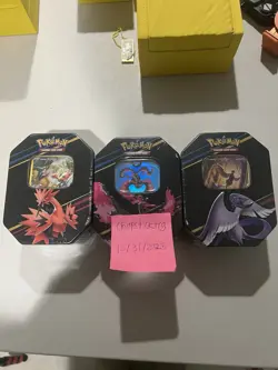 POKEMON TCG CROWN ZENITH ZAPADOS, ARTICUNO, MOLTRES TIN SET - 3 TINS Sealed - Image 1