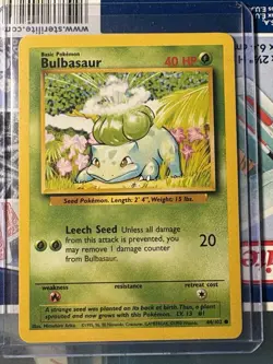 BULBASAUR - Base Set - 44/102 - Common - Pokemon Card - Unlimited Edition - MP - Image 1