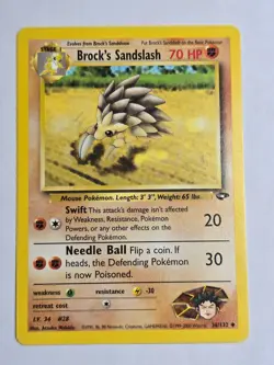 Brock's Sandslash 36/132 Uncommon Gym Challenge Pokemon LP - Image 1