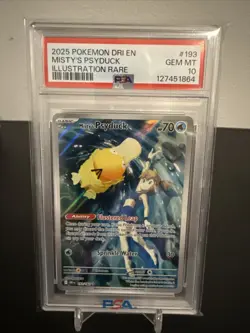 2025 Pokemon Destined Rivals #193 Misty's Psyduck Illustration Rare PSA 10 - Image 1