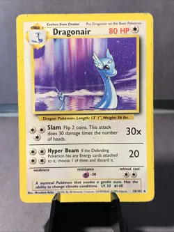 Pokemon TCG Dragonair 18/102 Base Set Unlimited Non Holo Rare WOTC VTG 1999 MP - Image 1
