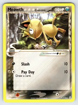 Meowth Delta Species 71/110 2006 EX Holon Phantoms Pokemon Card Common - Lp - Image 1